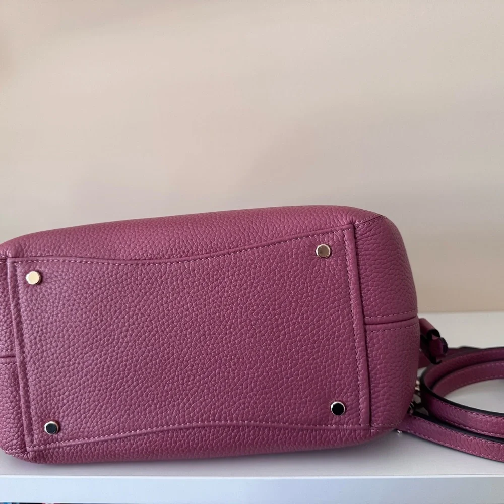 NWT Kate Spade Dumpling Bag Pebbled Leather Top-Handle in Pomegranate - Picture 3 of 7